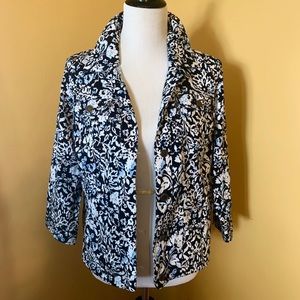 Black & Blue Floral Christopher & Banks Jacket